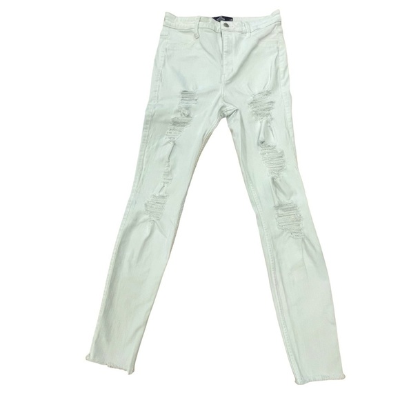 Hollister Denim - Hollister Ultra High- Rise Jean Leggings Distressed White Juniors Size 11